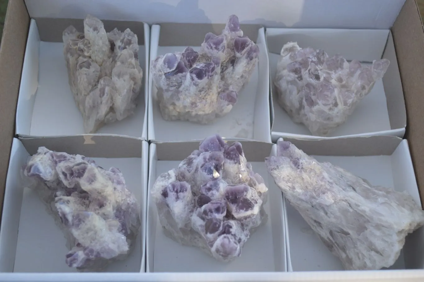 Natural Sugar Amethyst Clusters  x 6 From Solwezi, Zambia