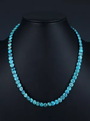 Navajo 19" Single Strand Turquoise Disc Necklace