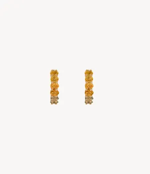 Orange Sapphire Chunko Hoop Earrings