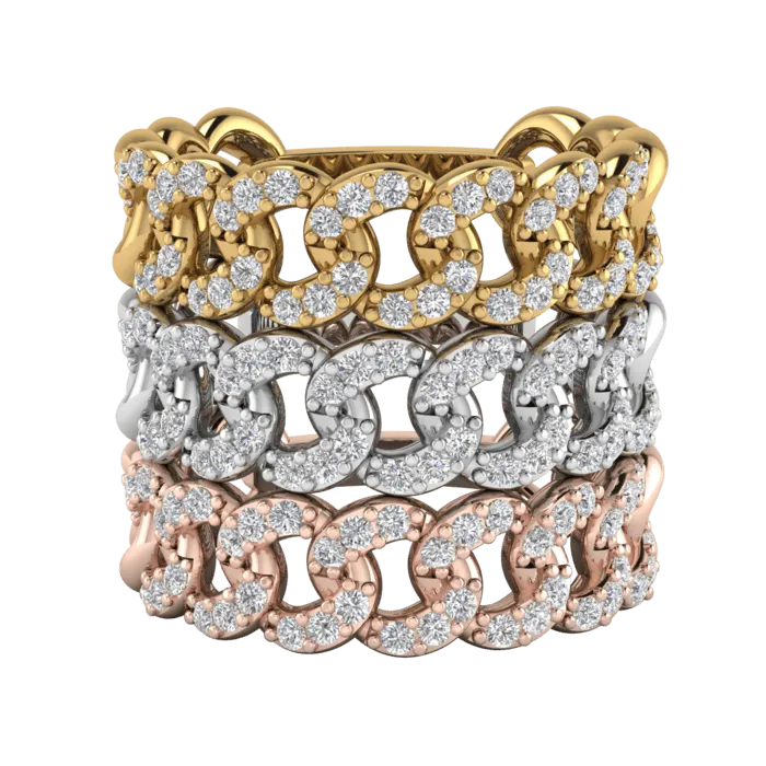 Pave Chain Link Ring