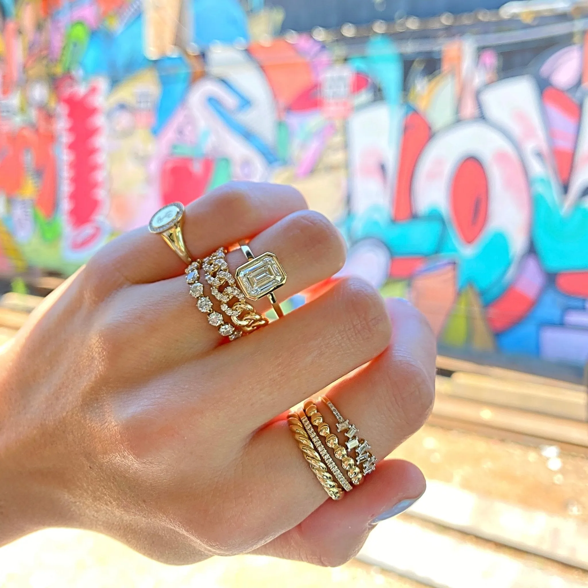 Pave Chain Link Ring