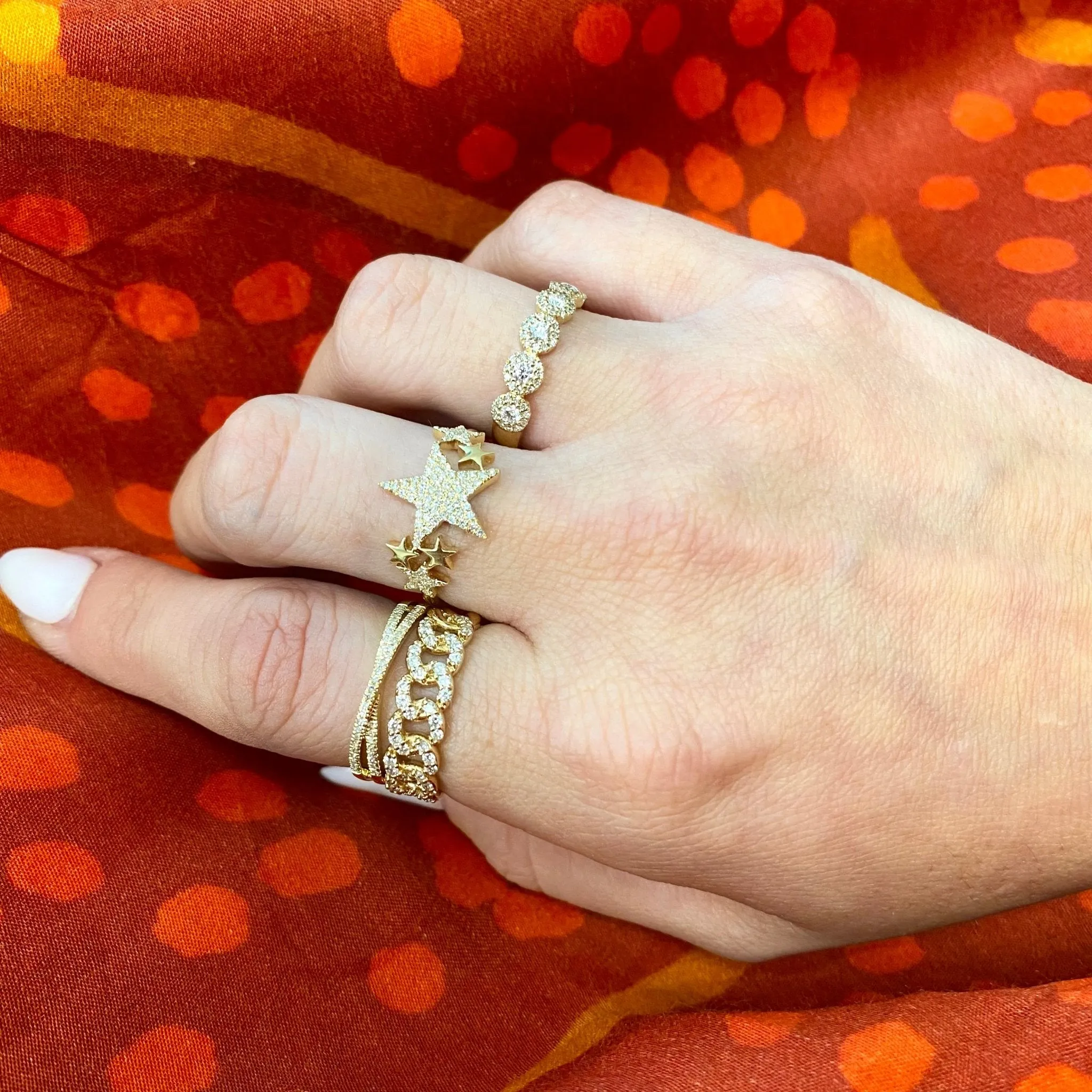 Pave Chain Link Ring