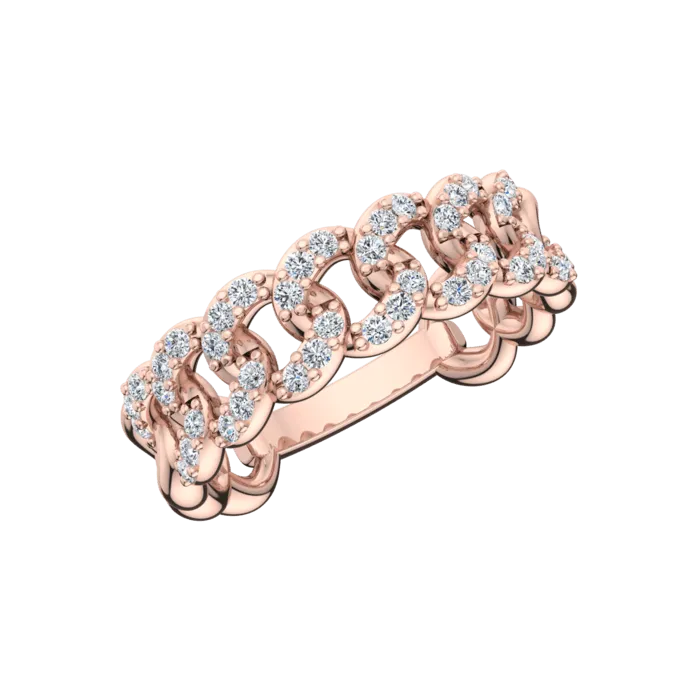 Pave Chain Link Ring