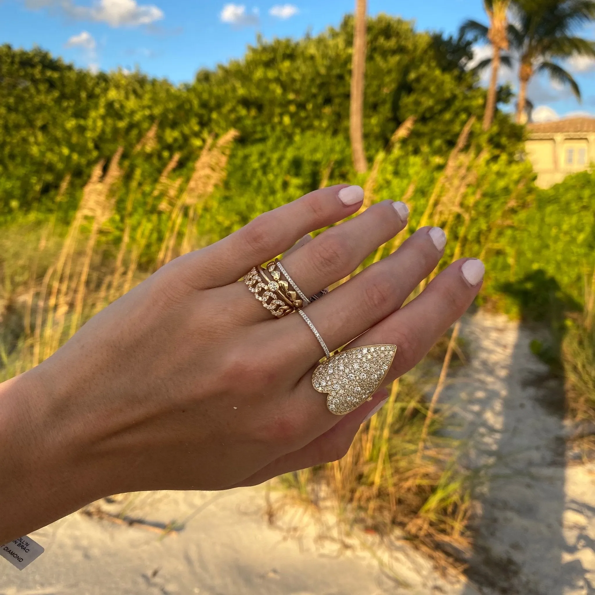 Pave Chain Link Ring