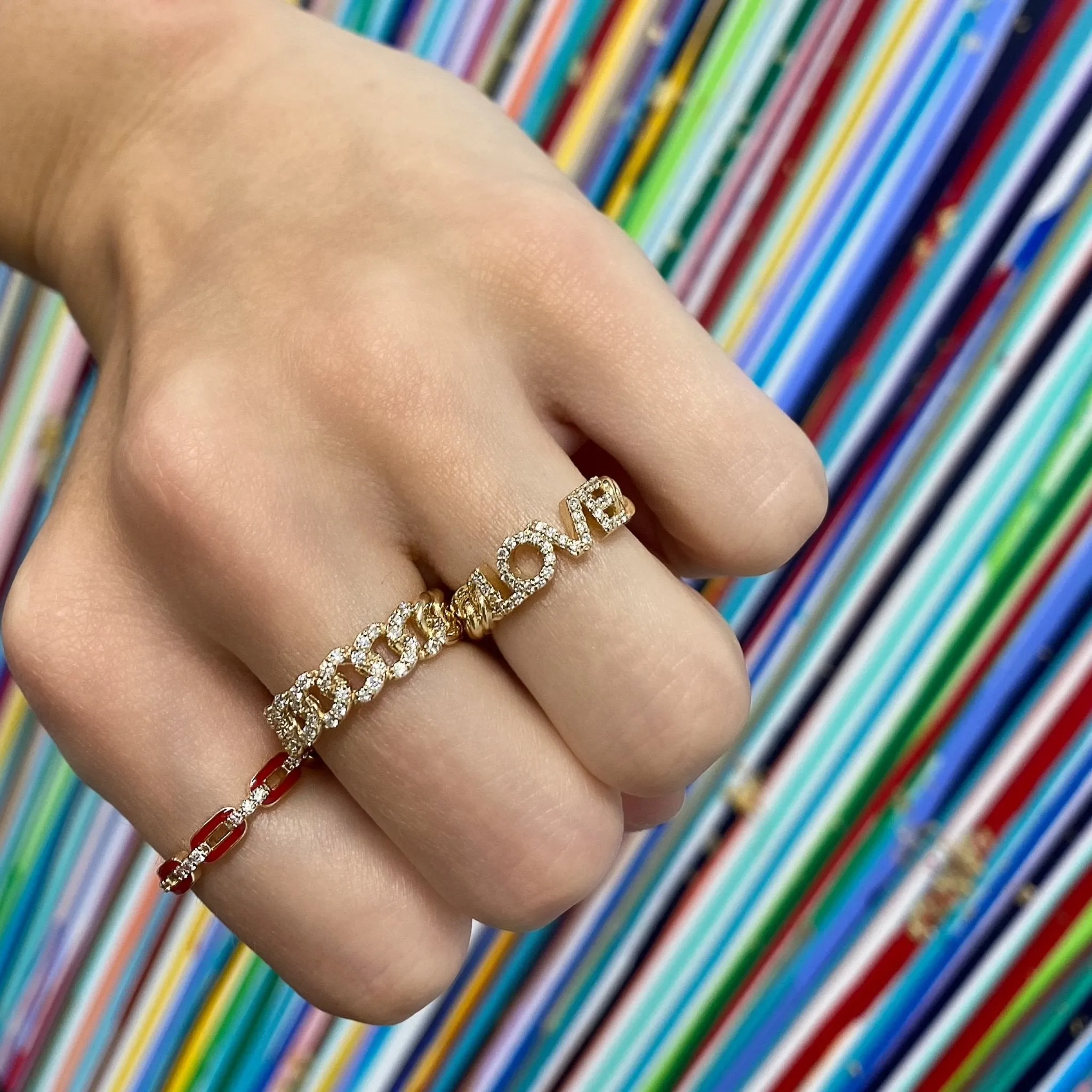 Pave Chain Link Ring