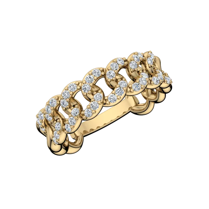 Pave Chain Link Ring