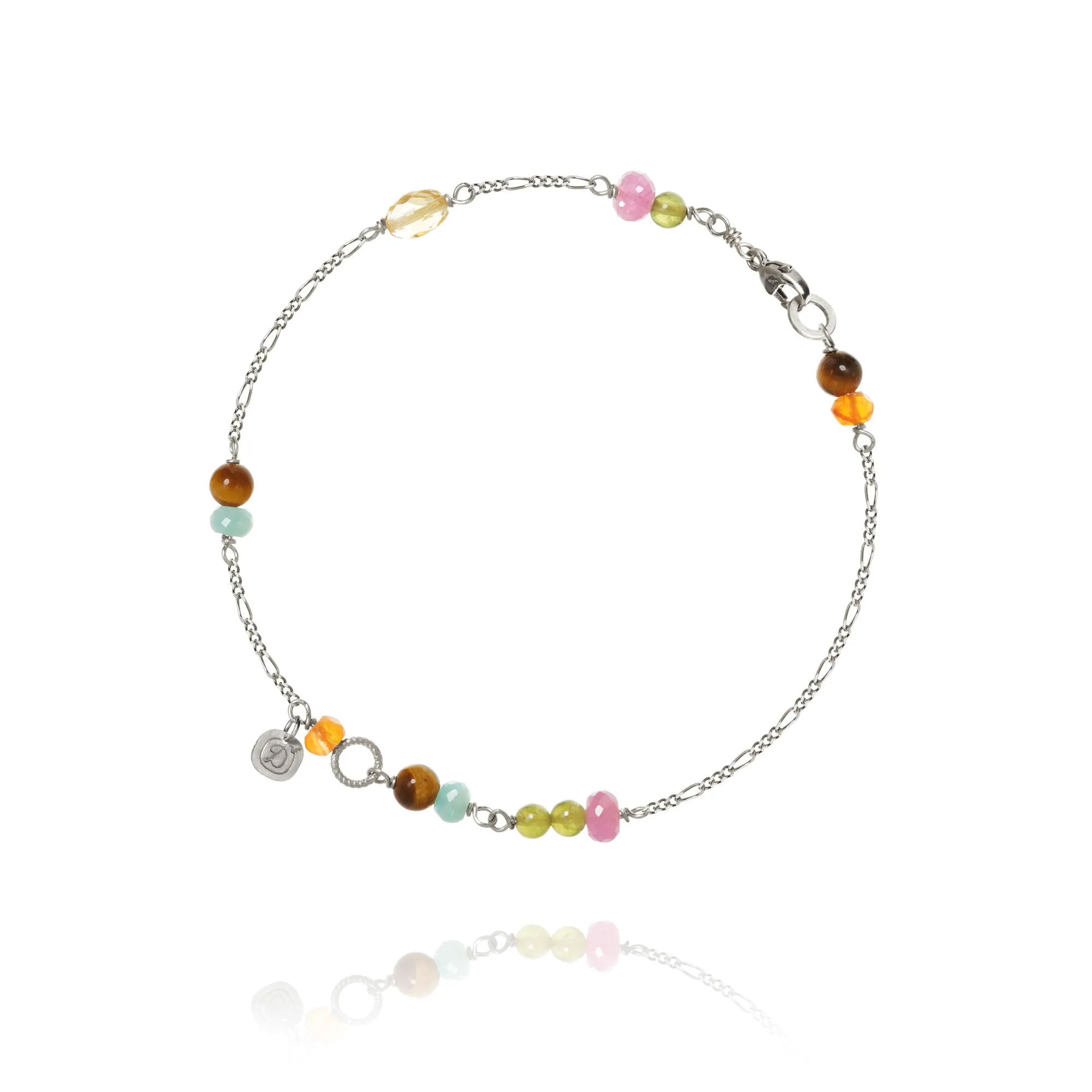 Piccolo Golden Dawn Silver Bracelet w. Gemstones