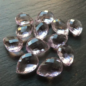 Pink Amethyst AAA Faceted Large Briolette Pear (each bead)