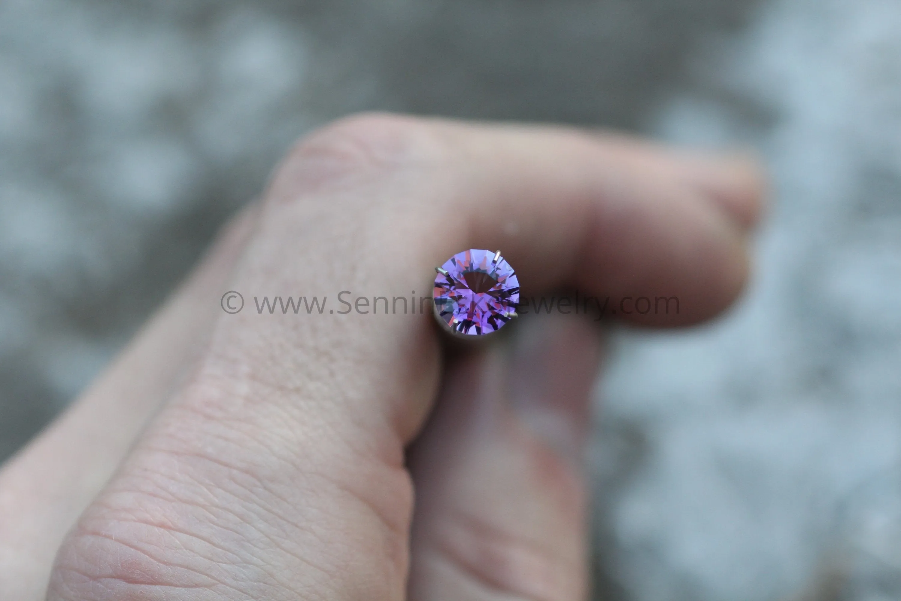 Precision Cut Hearts and Arrows Amethyst Round Gemstone - Precision Cut Amethyst