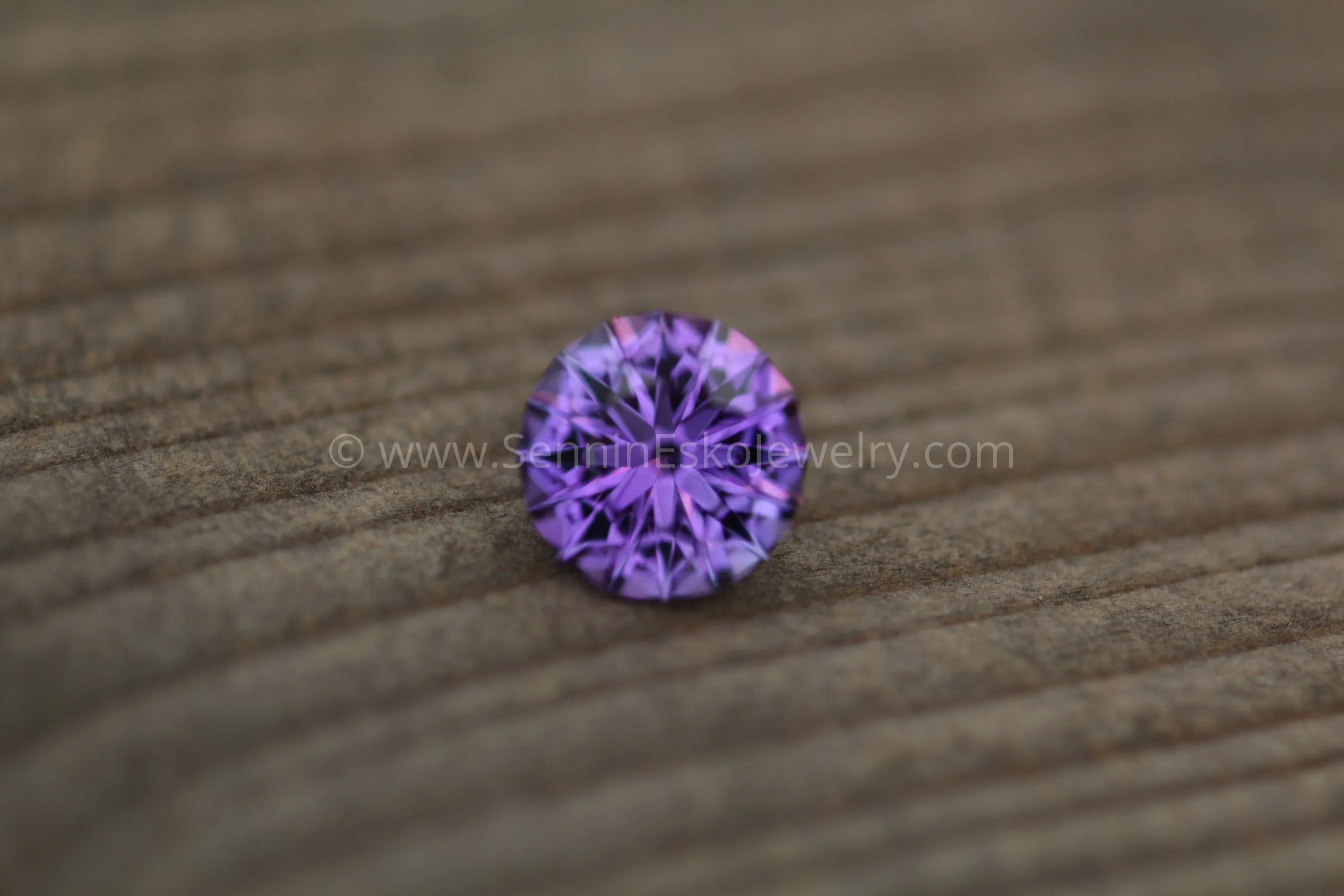 Precision Cut Hearts and Arrows Amethyst Round Gemstone - Precision Cut Amethyst