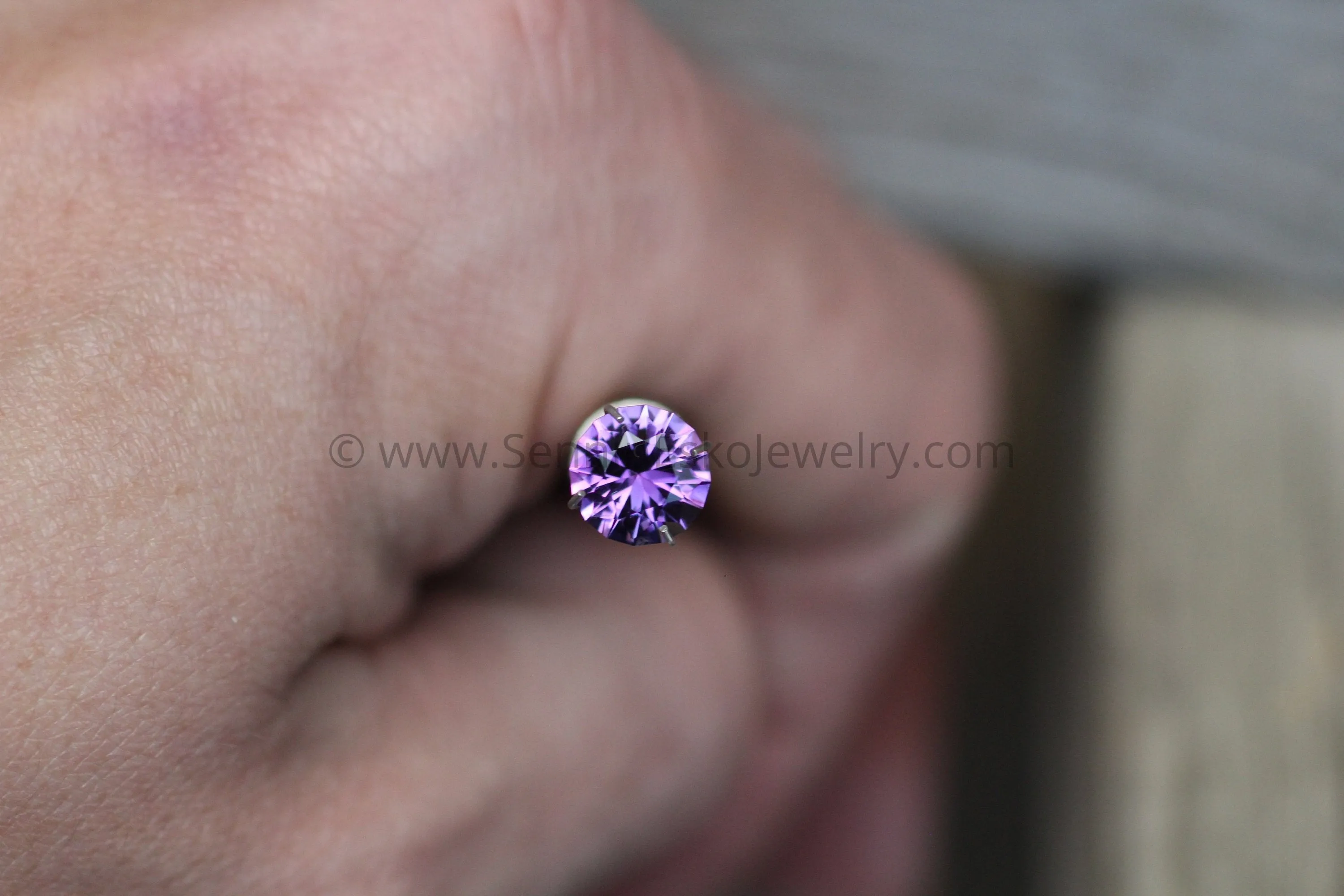 Precision Cut Hearts and Arrows Amethyst Round Gemstone - Precision Cut Amethyst