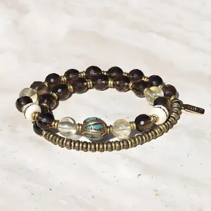 "Energy and Abundance" Smoky Quartz Wrist Mala Bracelet