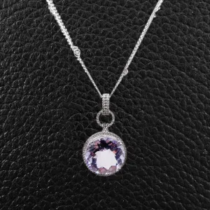 Rose Amethyst & Diamond Pendant