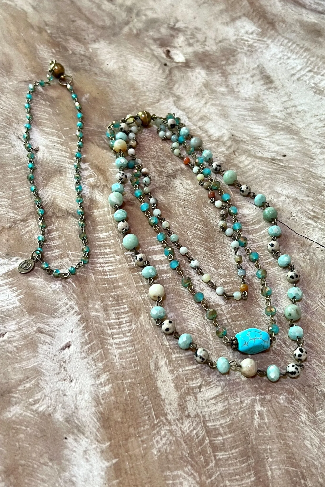 Selena Turquoise Stone Necklace/Bracelet Set