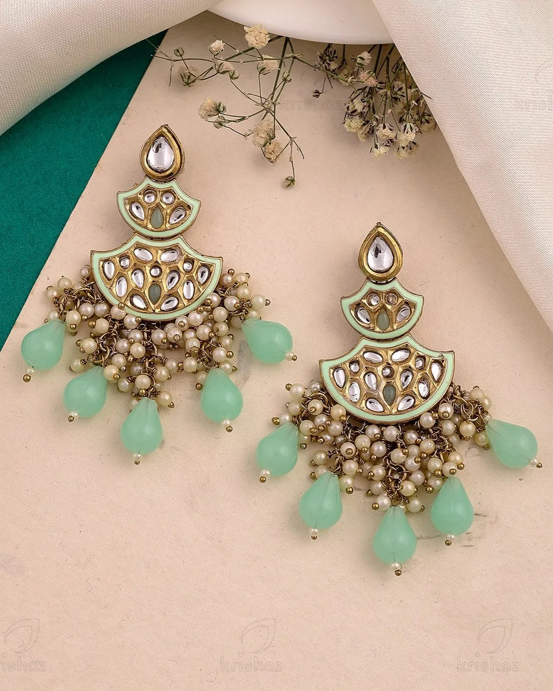 Shireen Kundan Dangler Earrings - RANG