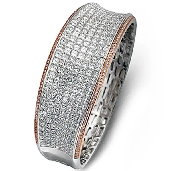 Simon G. Two-Tone White & Rose Gold Simon Set Diamond Bangle Bracelet