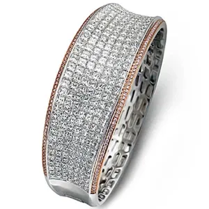 Simon G. Two-Tone White & Rose Gold Simon Set Diamond Bangle Bracelet