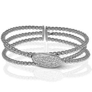 Simon G. White Gold Multi-Layer Pave Diamond Bangle