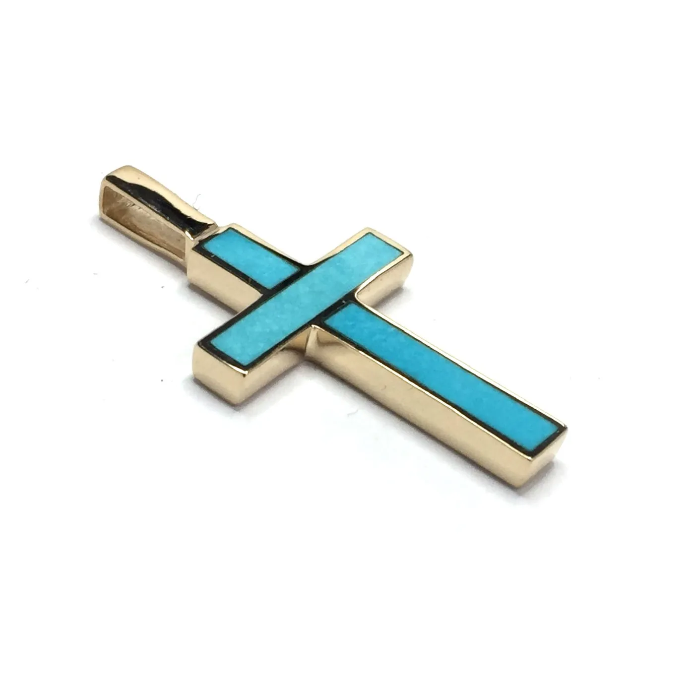 Sleeping Beauty Turquoise Cross Necklace Pendant