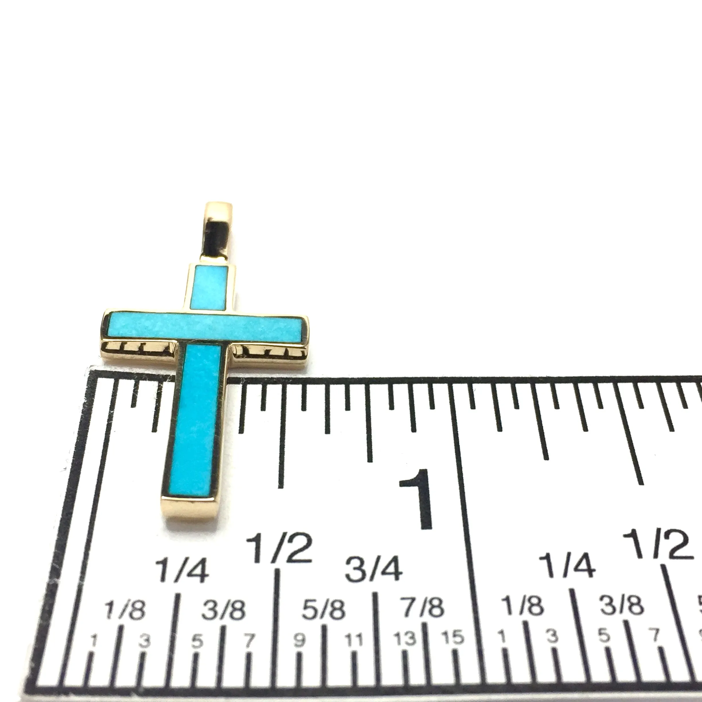 Sleeping Beauty Turquoise Cross Necklace Pendant