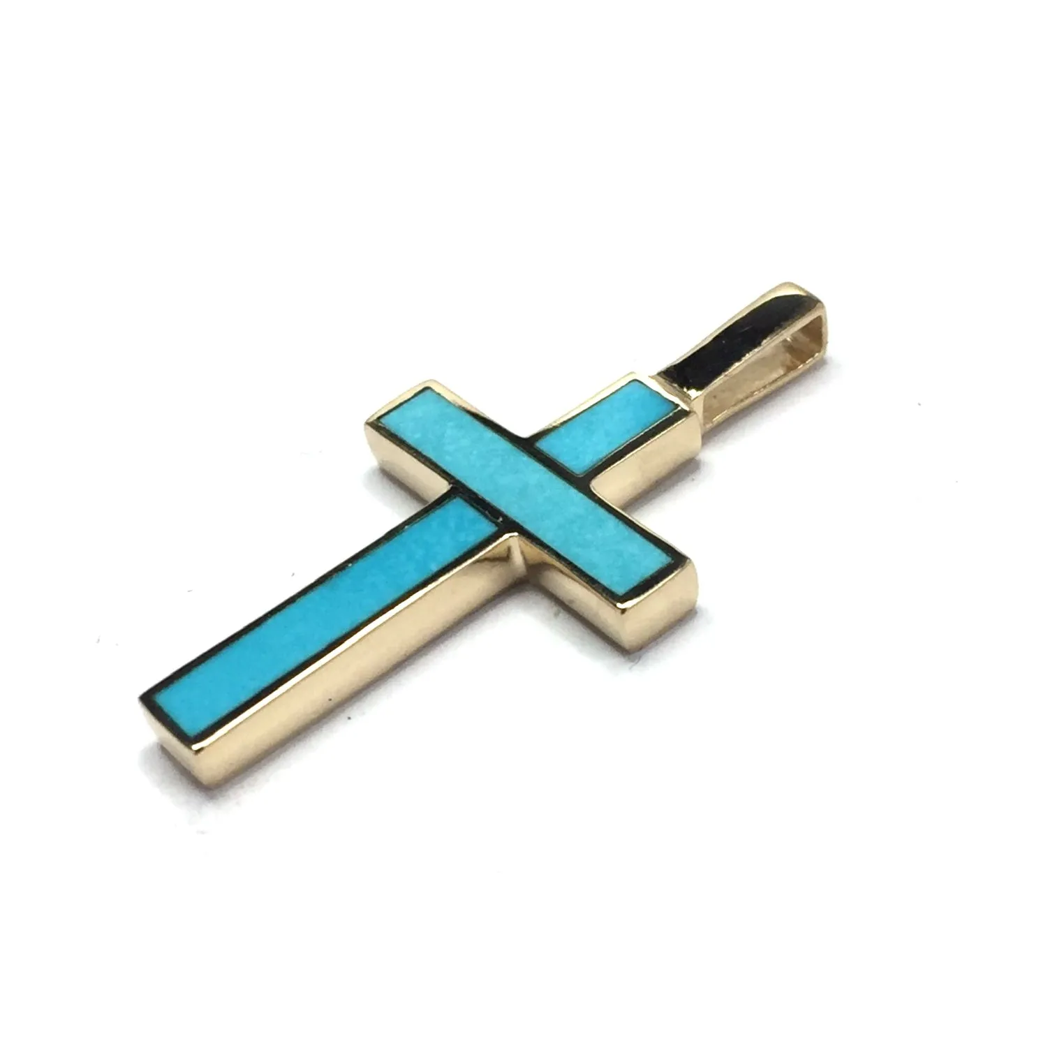 Sleeping Beauty Turquoise Cross Necklace Pendant