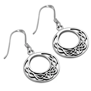 Small Round Celtic Silver Earrings