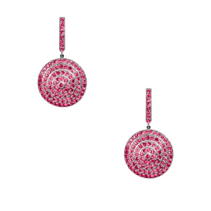 Soleil Silver Earrings with Ruby