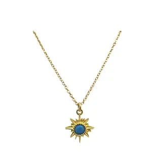 Starburst CZ Center Necklace: Turquoise (NGCH445TQ)