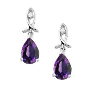 Sterling Silver Amethyst Rain Drop Earrings