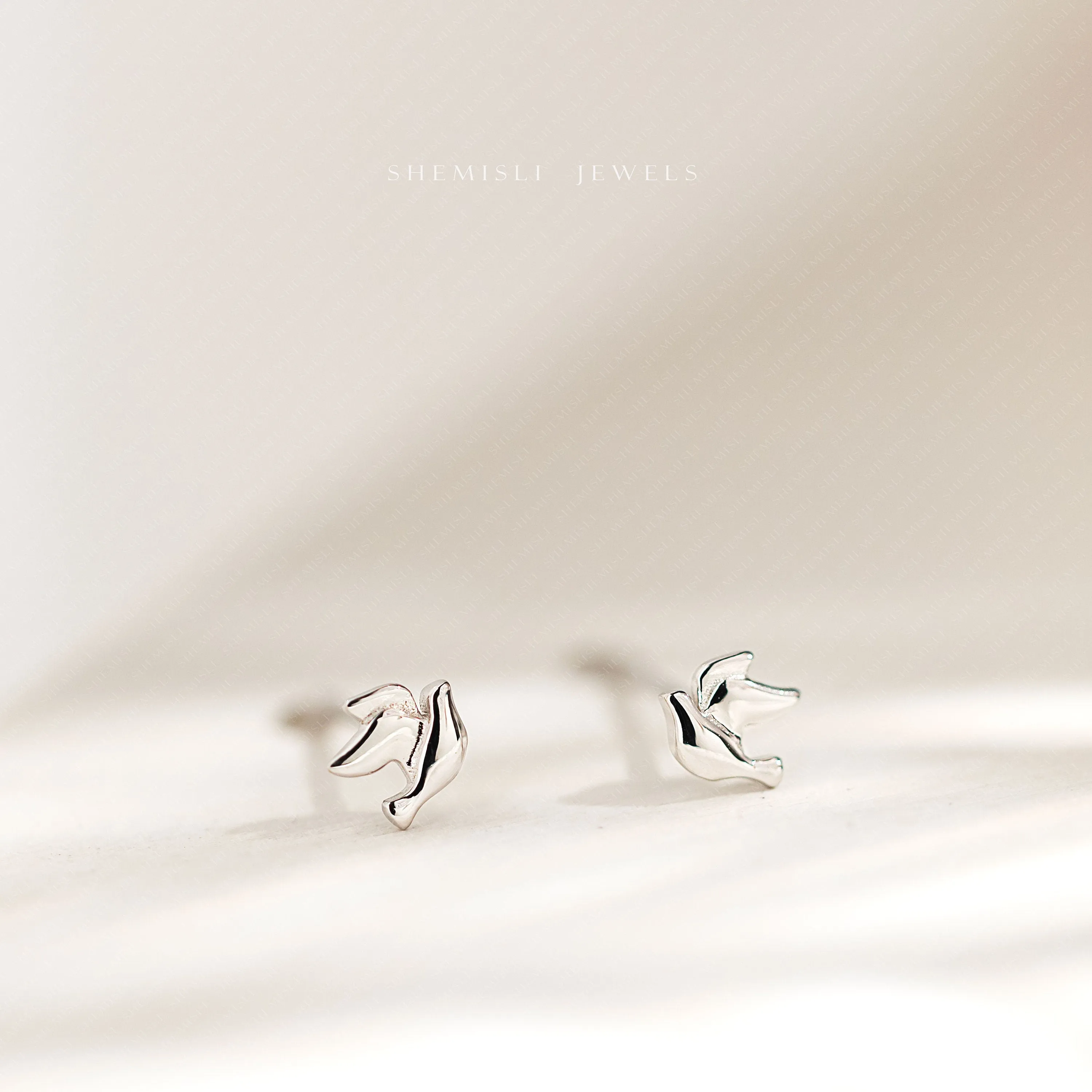 Super Tiny Dove Stud Earrings, Unisex, Gold, Silver SHEMISLI SS843 Butterfly End, SS844 Screw Ball End (Type A) LR