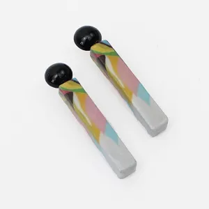 Sylca Designs - Multi Color Bar Decoupage Yara Earrings