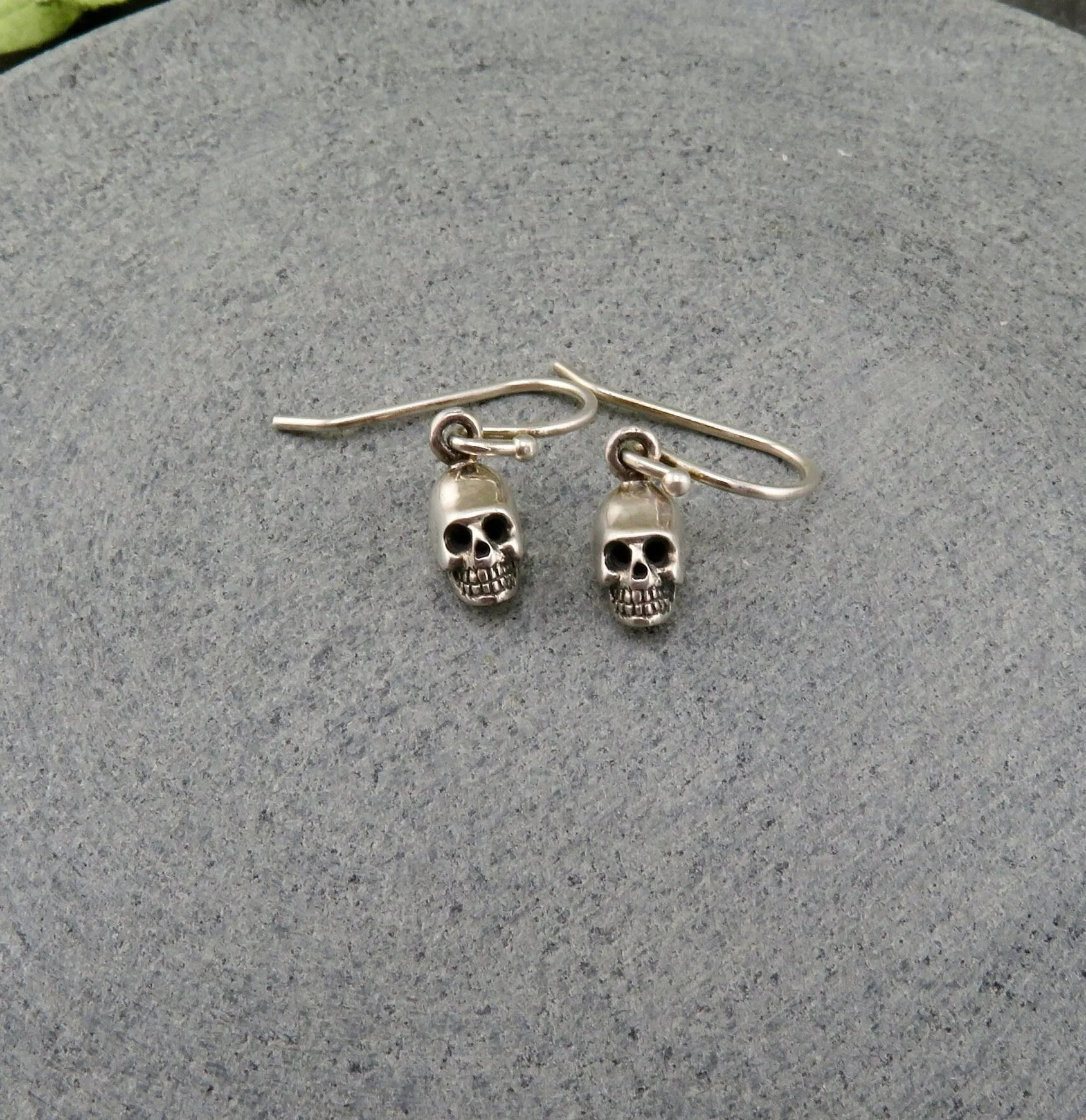 Tiny Skull Earrings - Silver