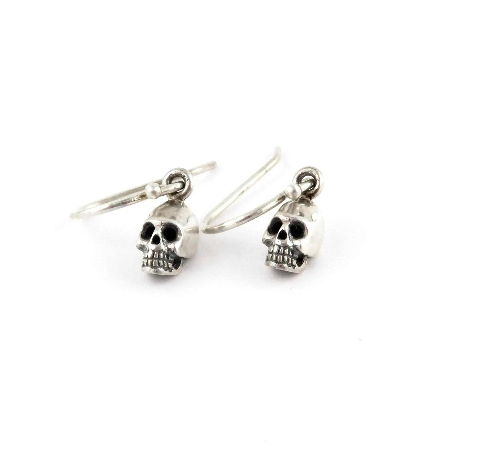 Tiny Skull Earrings - Silver