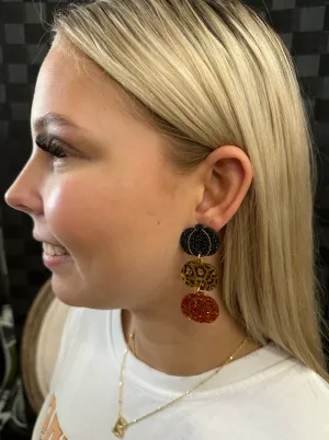 Triple pumpkin earrings