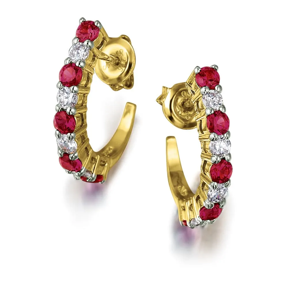 Tru-Ruby Crescent Earrings