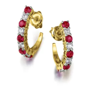 Tru-Ruby Crescent Earrings