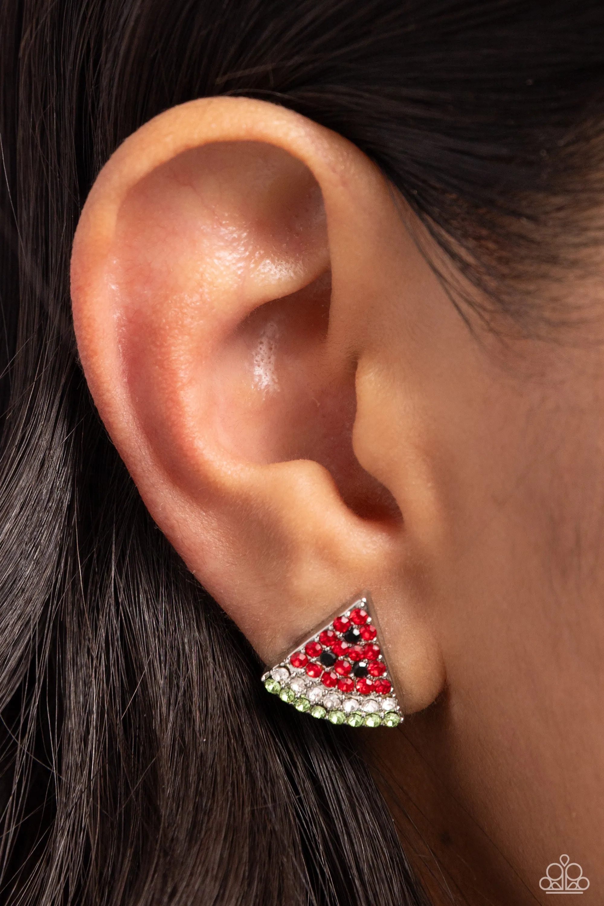 Watermelon Slice - Red Earrings - Paparazzi Accessories