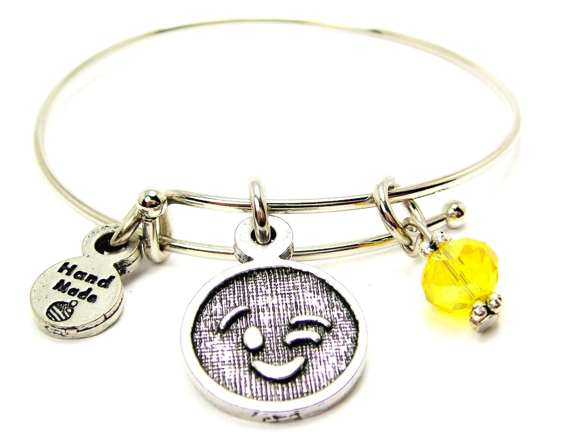 Wink Face Emoji Bangle Bracelet