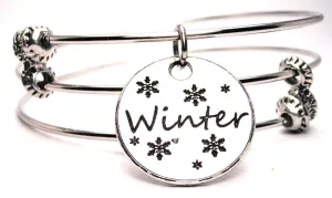 Winter Circle Triple Style Expandable Bangle Bracelet